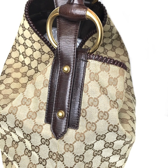 Authentic Gucci horsebit monogram canvas large hobo bag - Picture 9 of 16
